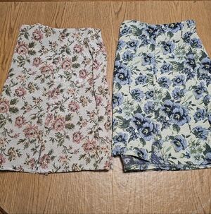 Two Shein 3xl Floral Tapestry Skirts